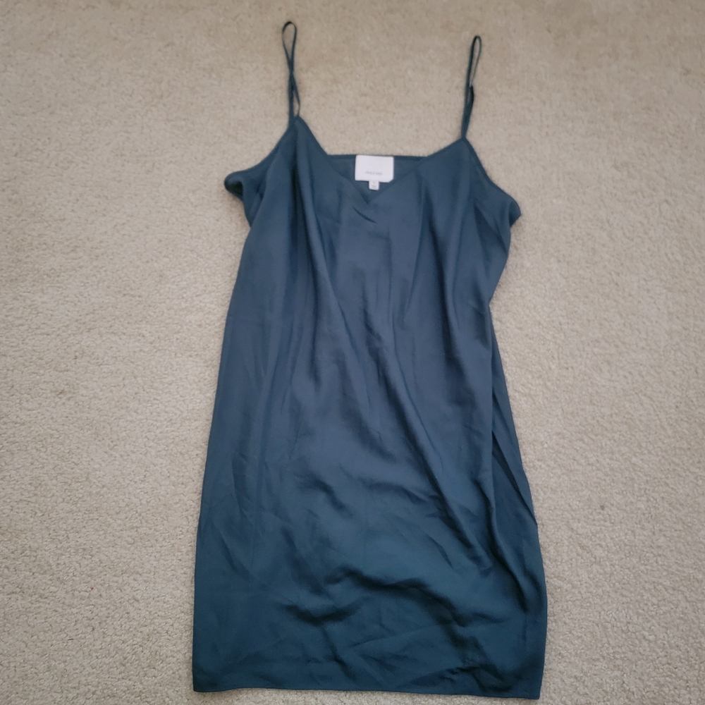 Cinq à Sept Sheer Mini Slip Dress Teal NWOT Women's 12